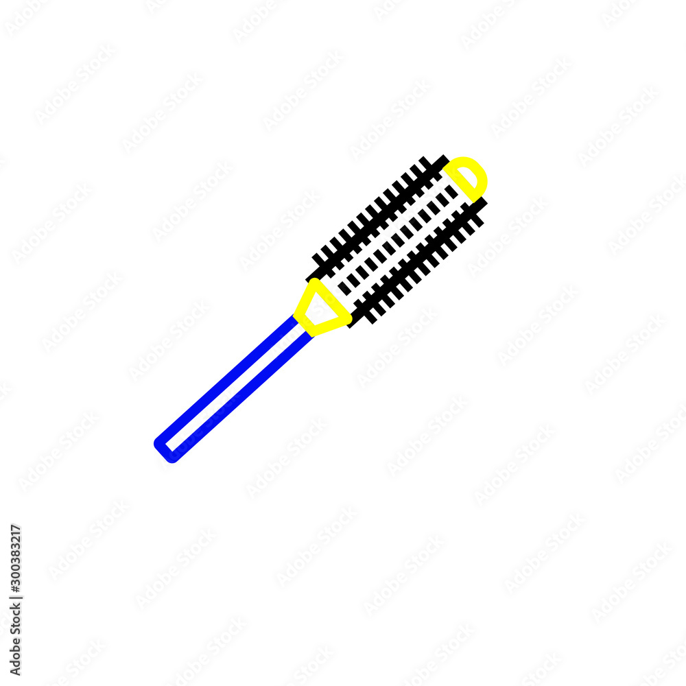 vector icon with curly hair brush icon vector icon with curly hair brush icon