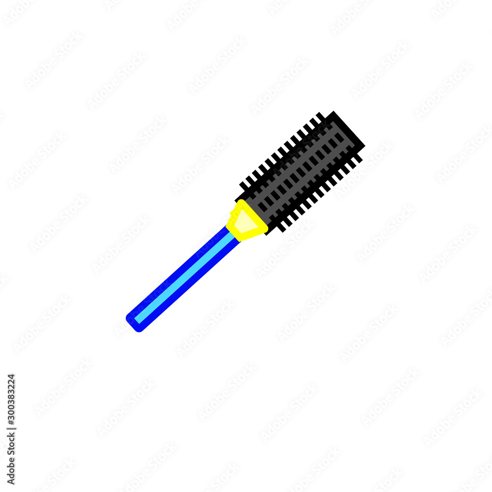 vector icon with curly hair brush icon vector icon with curly hair brush icon