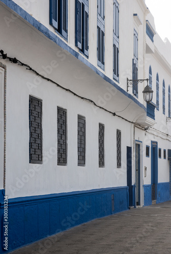 White blue houses on the Atlantic coast in Asilah, Morocco © Mbkphotographer