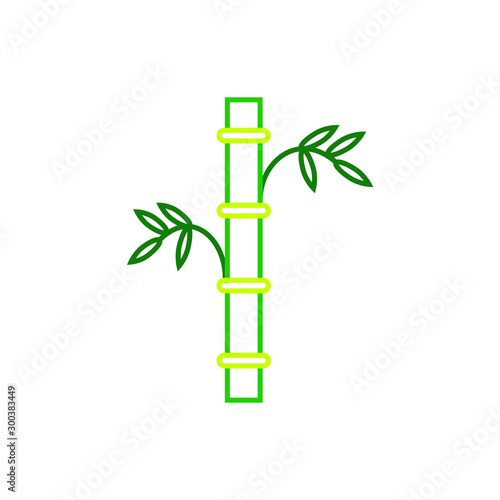 vector simple icon, shaped like a bamboo cane