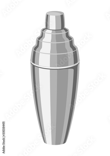 Metal cocktail shaker.