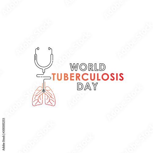World Tuberculosis Day - Vector logo poster banner illustration of World Tuberculosis Day on March 24th. Lungs Health care awareness campaign. isolated on white background.