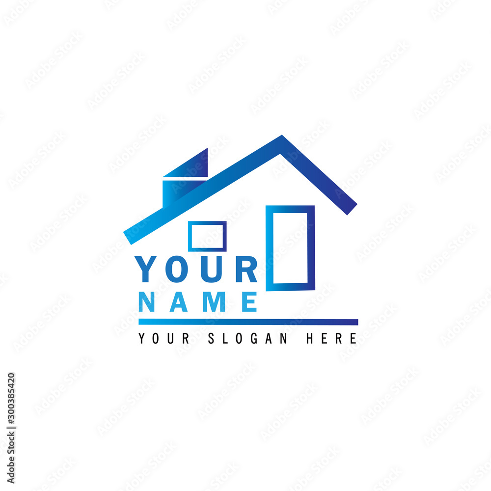 simple logo of house for your property business brand