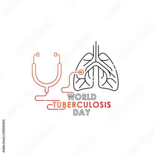 World Tuberculosis Day - Vector logo poster banner illustration of World Tuberculosis Day on March 24th. Lungs Health care awareness campaign. isolated on white background.