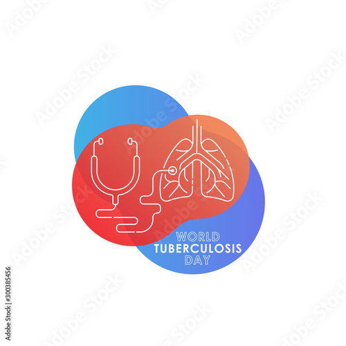 World Tuberculosis Day - Vector logo poster banner illustration of World Tuberculosis Day on March 24th. Lungs Health care awareness campaign. isolated on white background.