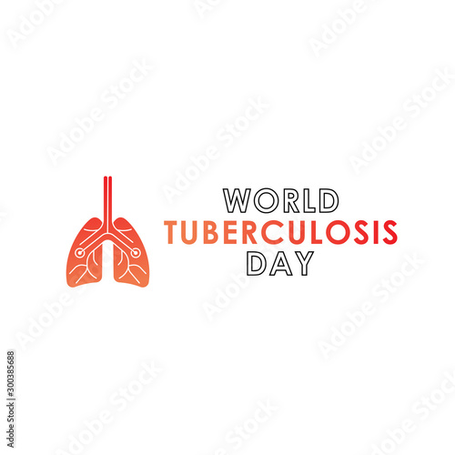 World Tuberculosis Day - Vector logo poster banner illustration of World Tuberculosis Day on March 24th. Lungs Health care awareness campaign. isolated on white background.