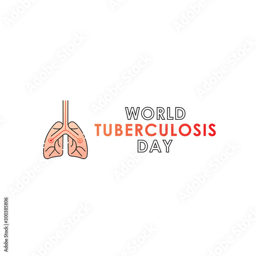 World Tuberculosis Day - Vector logo poster banner illustration of World Tuberculosis Day on March 24th. Lungs Health care awareness campaign. isolated on white background.