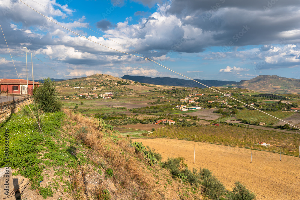 Beautiful View from Barrafranca, Enna, Sicily, Italy, Europe