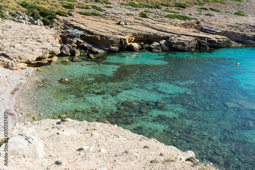 Beach in the Bay of Cala Figuera on the island of Mallorca