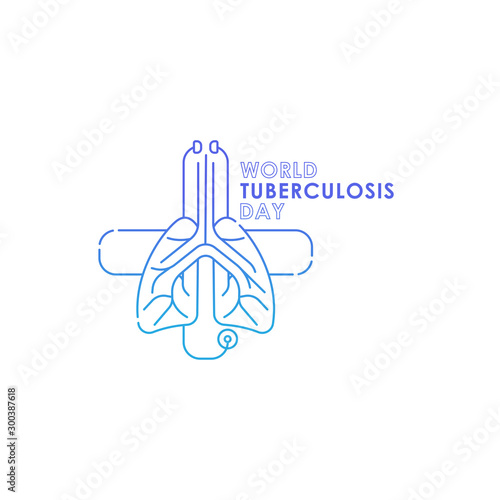 World Tuberculosis Day - Vector logo poster banner illustration of World Tuberculosis Day on March 24th. Lungs Health care awareness campaign. isolated on white background.