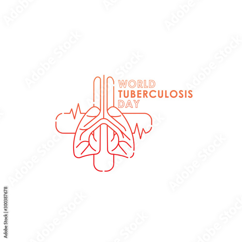 World Tuberculosis Day - Vector logo poster banner illustration of World Tuberculosis Day on March 24th. Lungs Health care awareness campaign. isolated on white background.