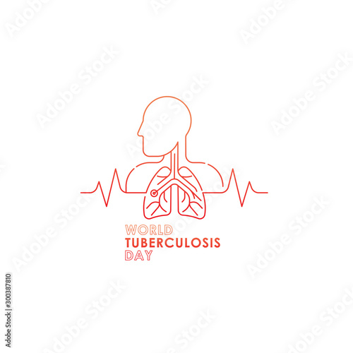 World Tuberculosis Day - Vector logo poster banner illustration of World Tuberculosis Day on March 24th. Lungs Health care awareness campaign. isolated on white background.