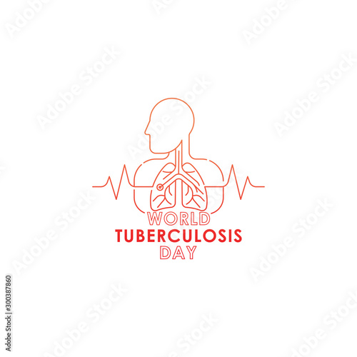 World Tuberculosis Day - Vector logo poster banner illustration of World Tuberculosis Day on March 24th. Lungs Health care awareness campaign. isolated on white background.