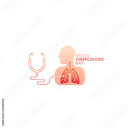 World Tuberculosis Day - Vector logo poster banner illustration of World Tuberculosis Day on March 24th. Lungs Health care awareness campaign. isolated on white background.