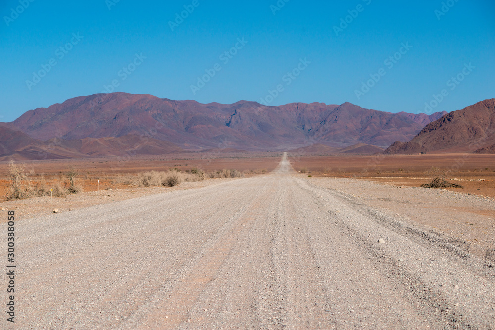 gravel road in Namibia