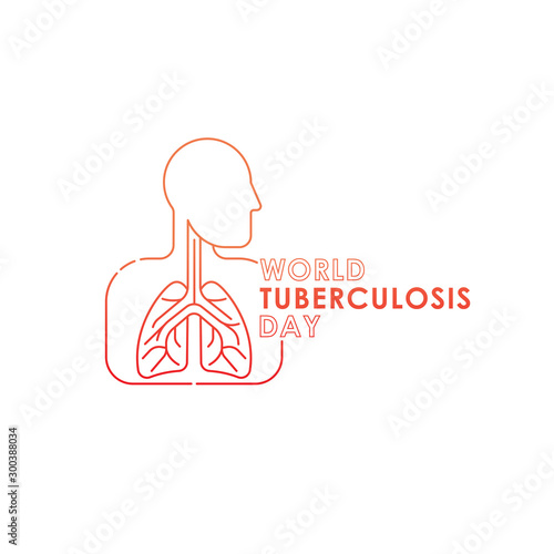 World Tuberculosis Day - Vector logo poster banner illustration of World Tuberculosis Day on March 24th. Lungs Health care awareness campaign. isolated on white background.