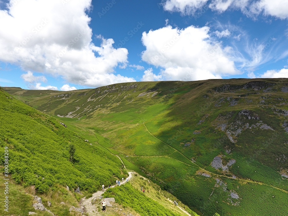 Fototapeta premium Mountains in Wales. Drone footage.
