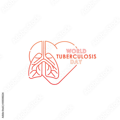 World Tuberculosis Day - Vector logo poster banner illustration of World Tuberculosis Day on March 24th. Lungs Health care awareness campaign. isolated on white background.