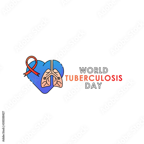 World Tuberculosis Day - Vector logo poster banner illustration of World Tuberculosis Day on March 24th. Lungs Health care awareness campaign. isolated on white background.