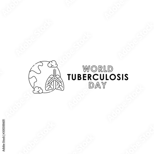 World Tuberculosis Day - Vector logo poster banner illustration of World Tuberculosis Day on March 24th. Lungs Health care awareness campaign. isolated on white background.