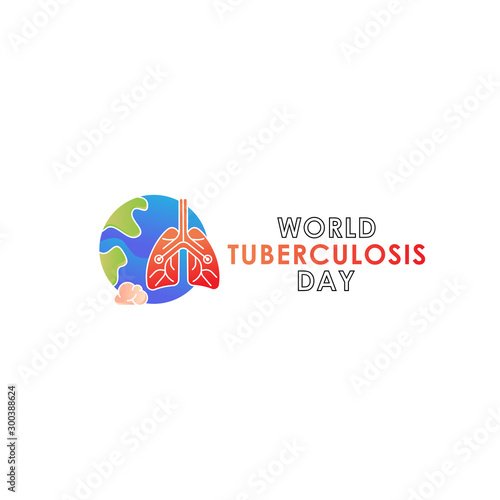 World Tuberculosis Day - Vector logo poster banner illustration of World Tuberculosis Day on March 24th. Lungs Health care awareness campaign. isolated on white background.