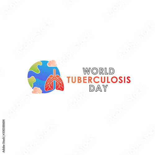 World Tuberculosis Day - Vector logo poster banner illustration of World Tuberculosis Day on March 24th. Lungs Health care awareness campaign. isolated on white background.