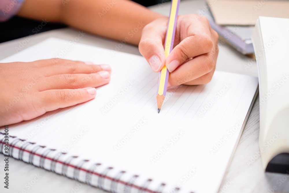 Child Start Writing on Notebook Child Start Writing on Notebook