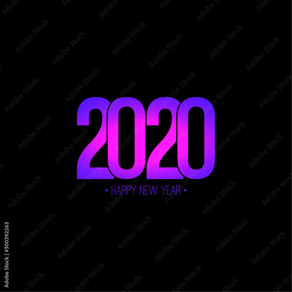 Happy new year 2020 text design. Vector illustration. Happy new year 2020 text design. Vector illustration.