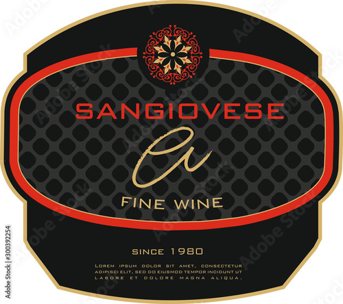 WINE SANGIOVESE LABEL  AMARONE ROSSO BIO NOBILE SEGNO