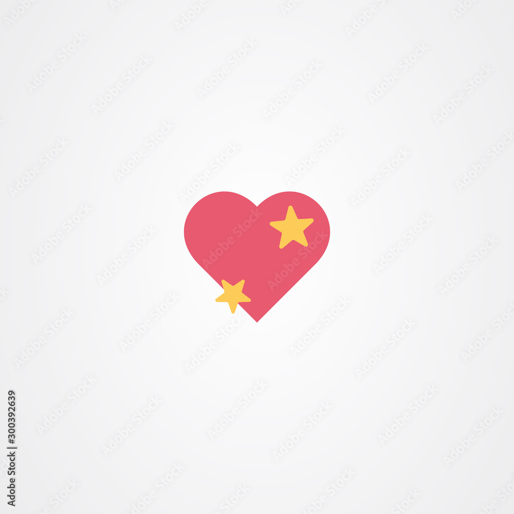 Heart with star icon vector illustration. Love symbol. Valentine's Day sign.