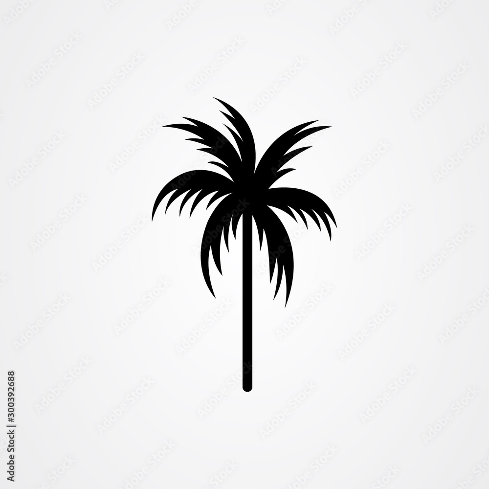 Palm tree silhouette icon. simple flat vector illustration