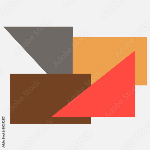 Abstract poster with a composition of geometric shapes.