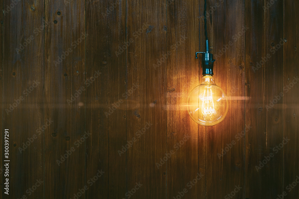 Close up photo of glowing bulb