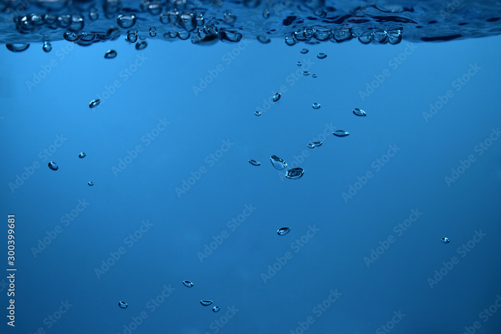 Bubble under Blue water back ground Bubble under Blue water back ground