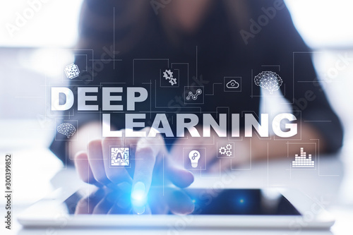 Deep machine learning, artificial intelligence in smart factory or technology solution.