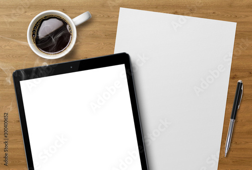tablet and a4 paper