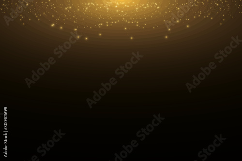 Vector golden cloud glitter wave abstract illustration. White star dust trail sparkling particles isolated on transparent background. Magic concept