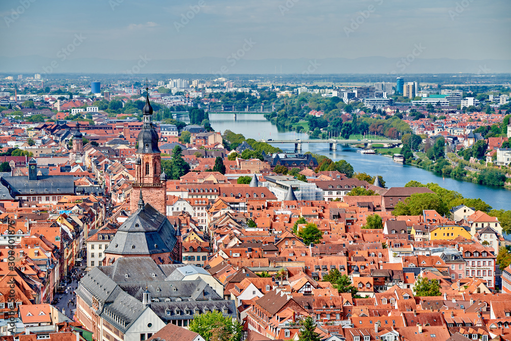Fototapeta premium Heidelberg town on Neckar river in Baden-Wurttemberg, Germany