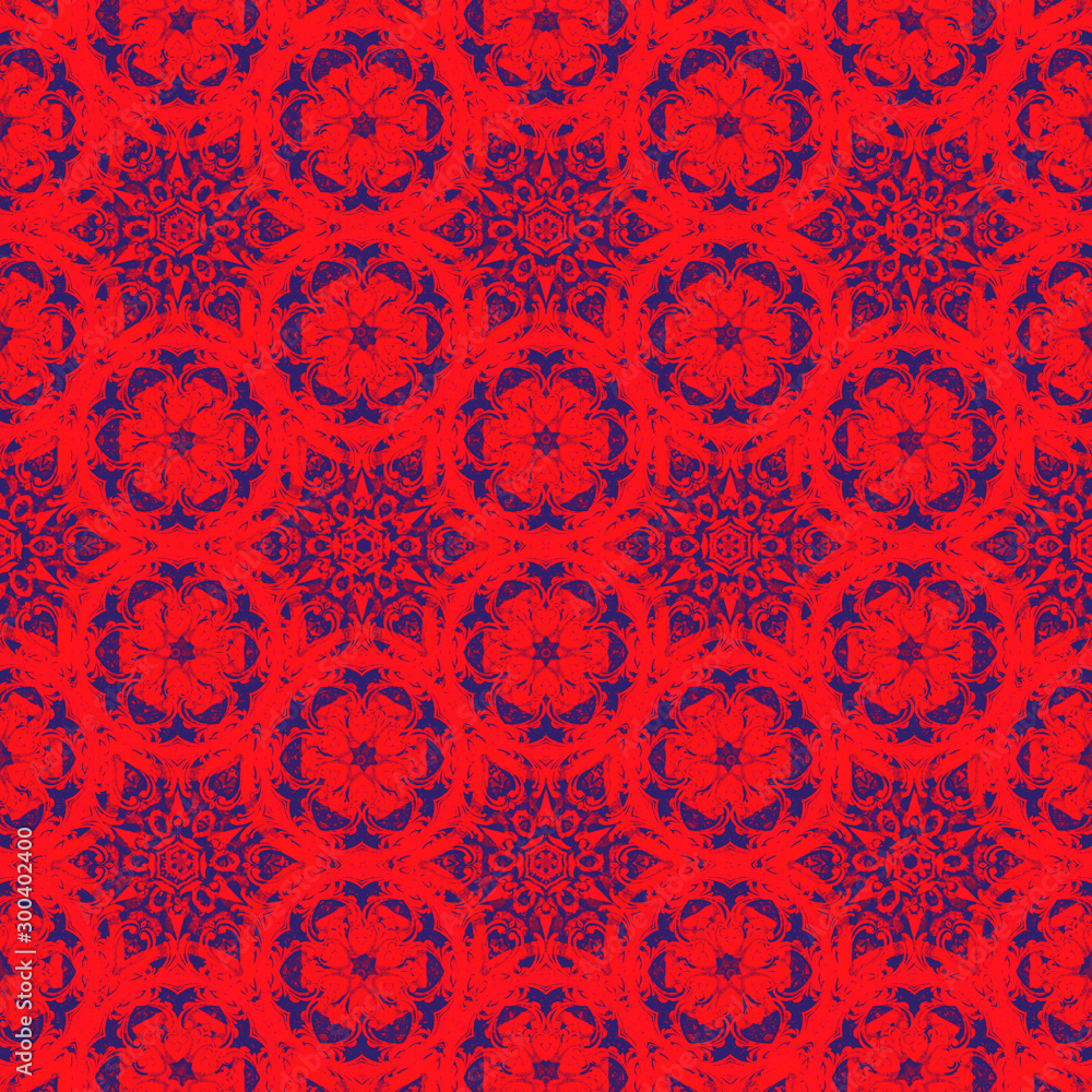 Seamless retro style floral pattern background with vivid red color tone. Wrapping paper, wall paper, gift card, greeting card and invitation background. Seamless retro style floral pattern background with vivid red color tone. Wrapping paper, wall paper, gift card, greeting card and invitation background.