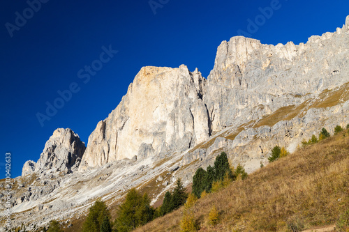 Beautiful alpine landscape. Roda di Vael mountain group. Bolzano province. South tyrol. Italy