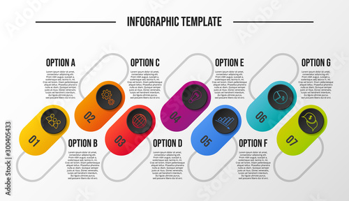 Design of colorful company infographic with icons. Vector