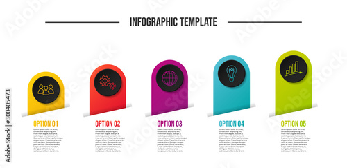 Round infographic template - business timeline. Vector