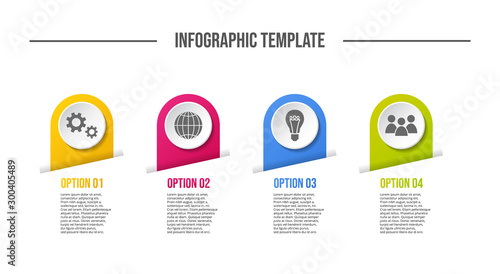 Colorful infograph with business symbols. Vector