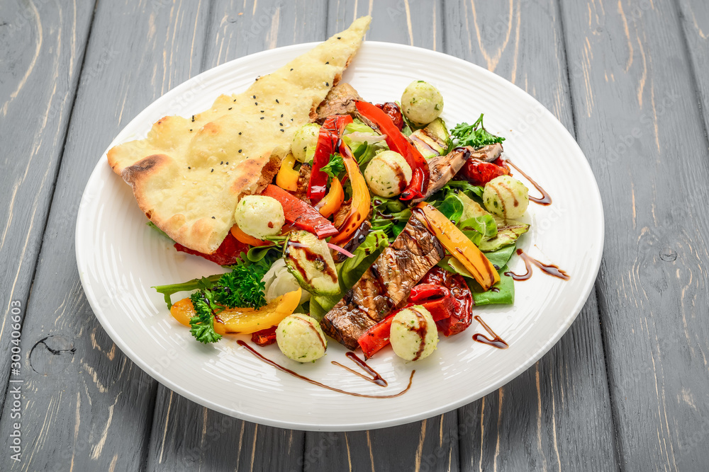 salad with grilled vegetables and cheese salad with grilled vegetables and cheese
