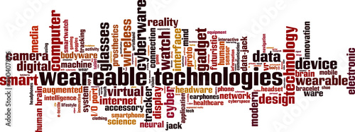 Wearable technologies word cloud