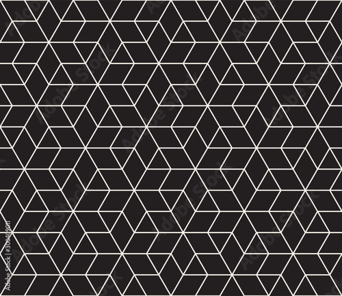 Vector seamless dark geometric pattern. Contemporary stylish tiles. Polygonal linear grid.