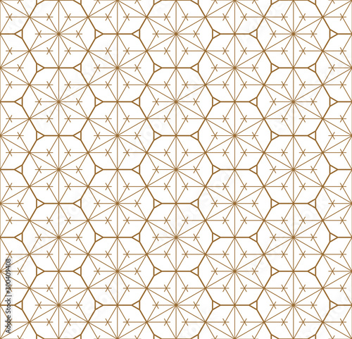 Fototapeta Seamless geometric pattern based on japanese ornament kumiko .