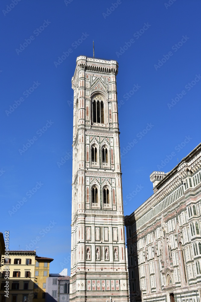 Campanile di Giotto with blue sky. Florence, Italy.