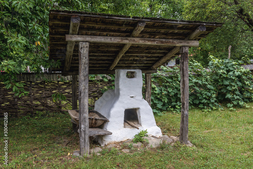 Antique stove in Oas County heritage park in Negresti-Oas, Romania