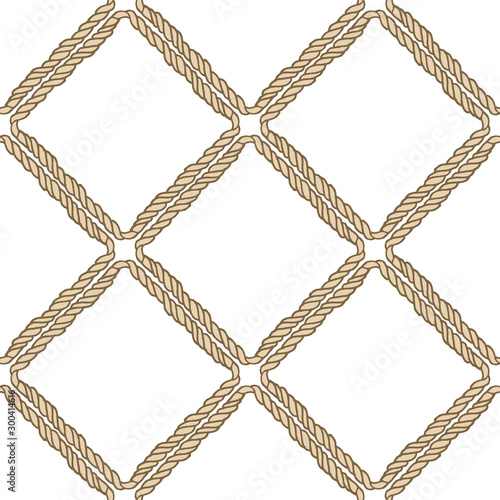 Vector endless nautical rope pattern, hand drawn